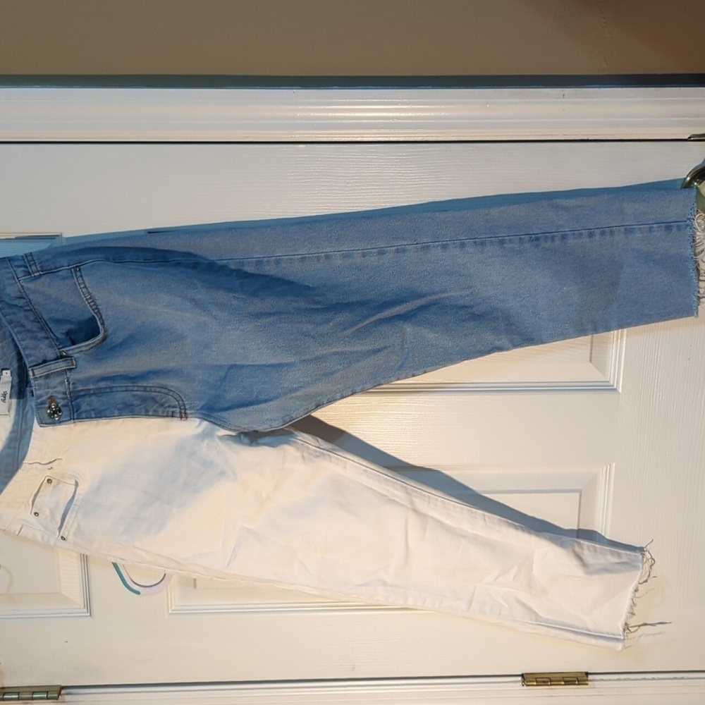 Adika Jeans Womens Size 28 Light Wash White Stevens Color Block Jeans